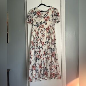 White floral dress. Never worn